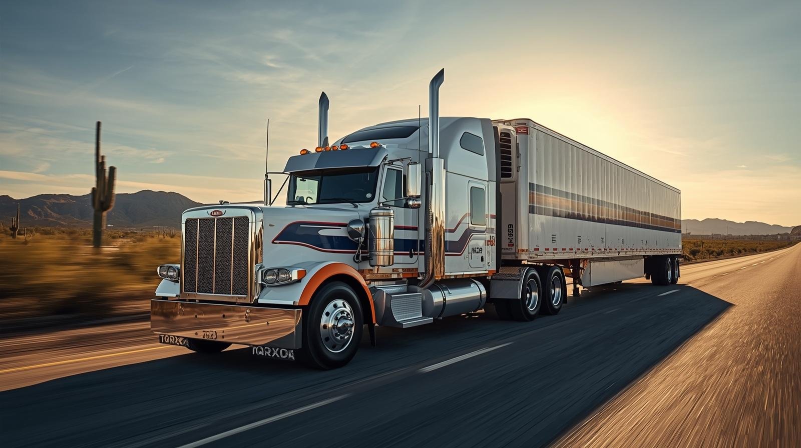 Camión Clase A recorriendo la Black Canyon Freeway (I-17) como parte del entrenamiento especializado de CDL Training Phoenix en Arizona.