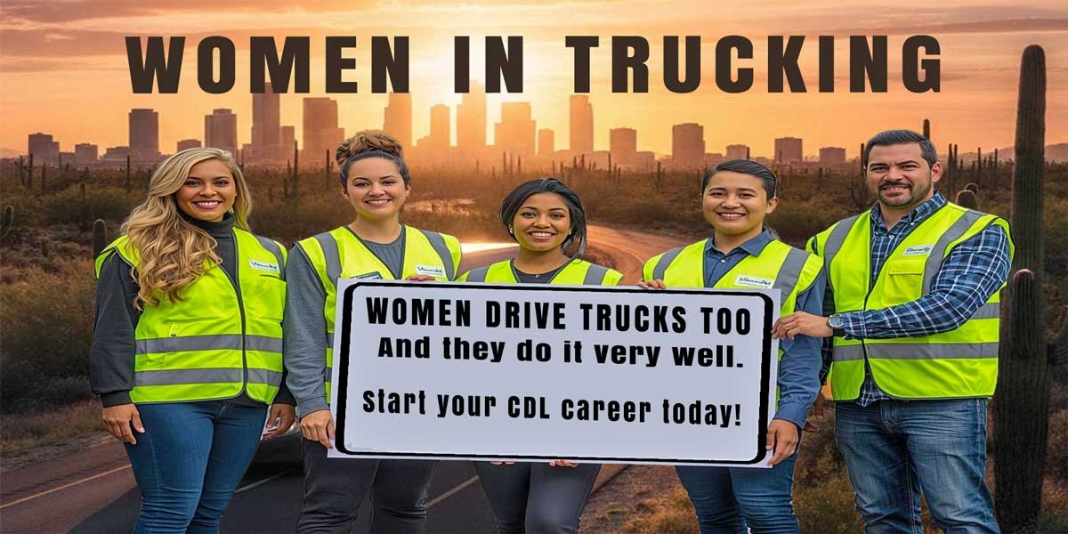 women drive truck CDL School Phoenis teach womenLogo